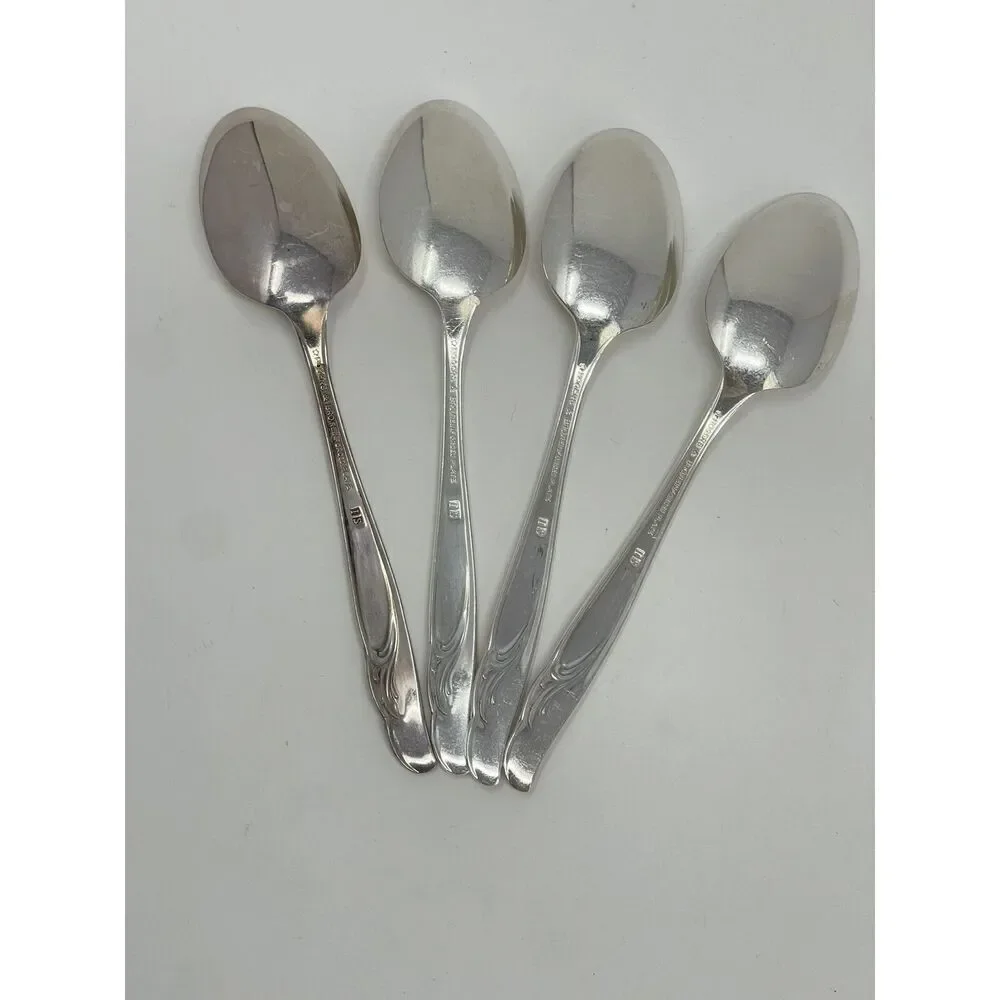 International Rogers EXQUISITE Silverplate 1957 Teaspoons 6 1/8” Set Of 4